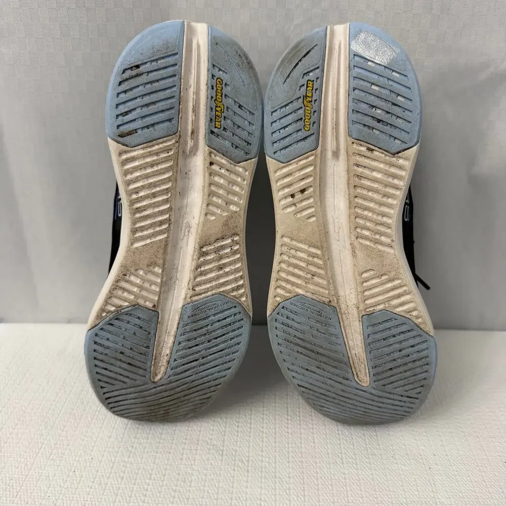 Skechers Max Cushioning Glide Step Shoes Womens Size 6.5 Black Blue Handsfree